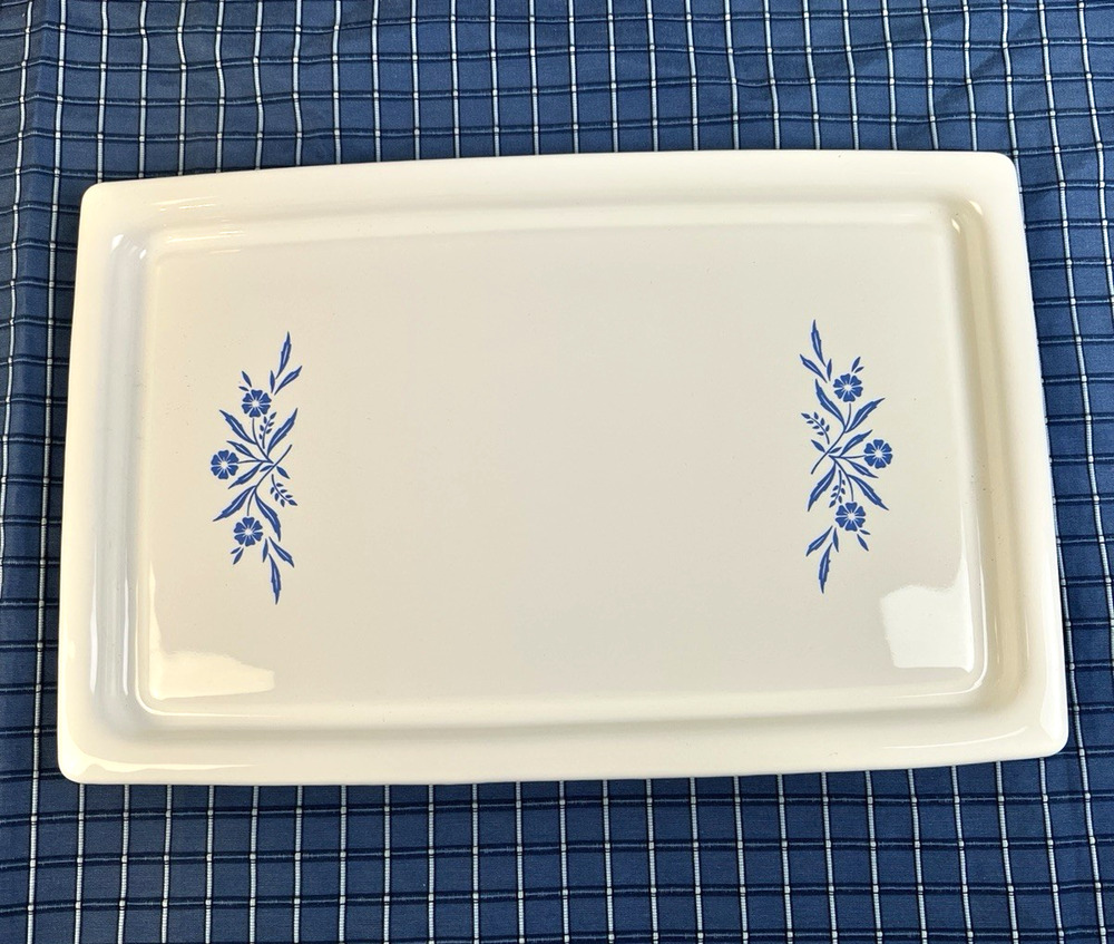 Vintage Corning Ware Blue Cornflower Broil & Bake Tray P-35-8 Serving Platter